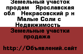 Земельный участок продам - Ярославская обл., Некрасовский р-н, Малые Соли с. Недвижимость » Земельные участки продажа   
